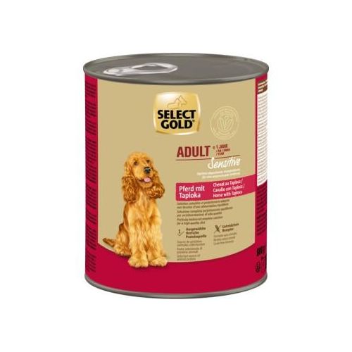 SELECT GOLD Sensitive Nassfutter Adult Pferd mit Tapioka 6x800 g