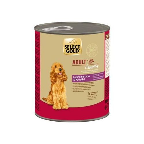 SELECT GOLD Sensitive nourriture humide Adult Agneau au Saumon & aux Pommes de terre 12x800 g