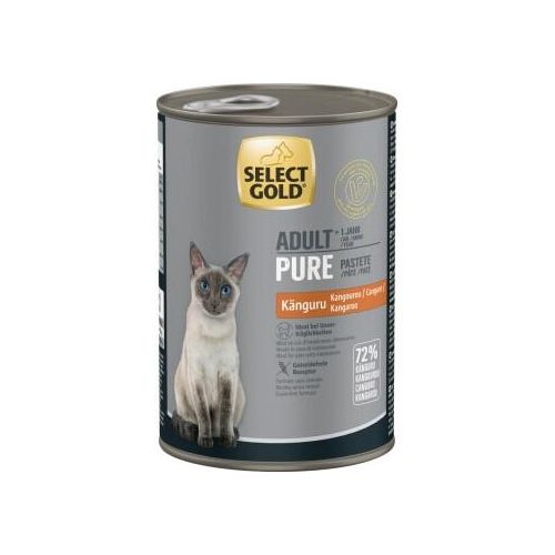 SELECT GOLD Pure Boîtes de Pâtée Chat Adute Kangourou 12x400 g
