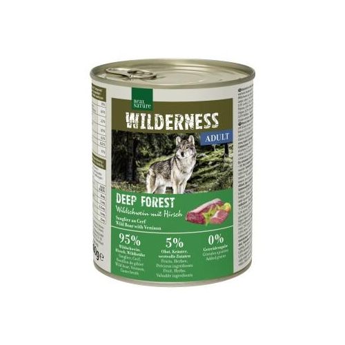 REAL NATURE WILDERNESS Nassfutter Hund, Adult, Deep Forest, Wildschwein mit Hirsch 24x800 g
