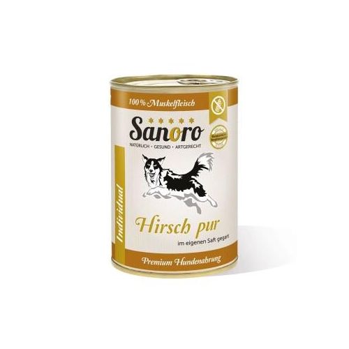 Sanoro Pures Muskelfleisch vom Hirsch 12x400g