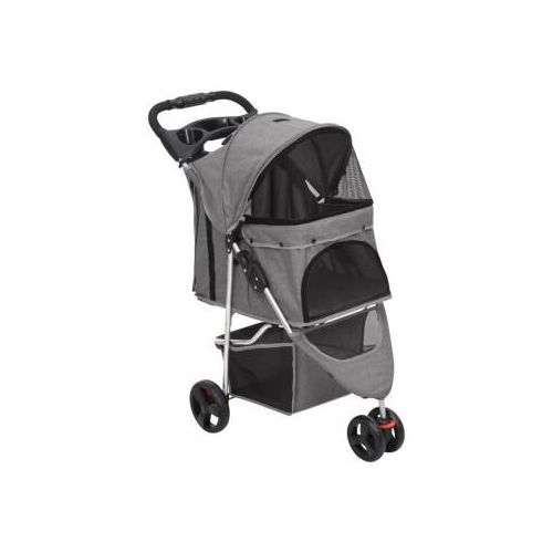 VidaXL Hundewagen 80x46x98cm (L x B x H) grau