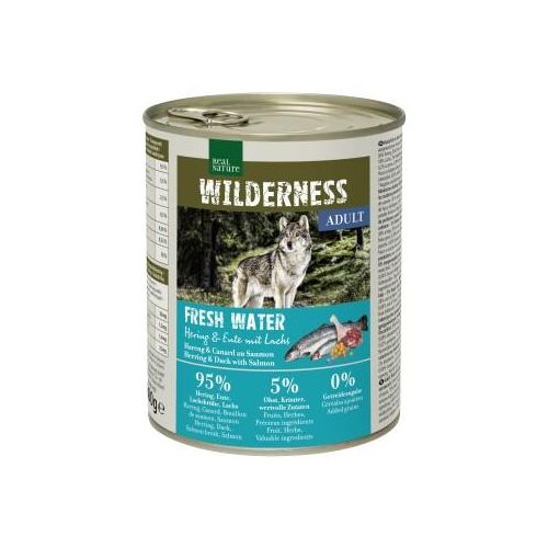 REAL NATURE WILDERNESS Adult Fresh Water au hareng, saumon et canard 12x800 g