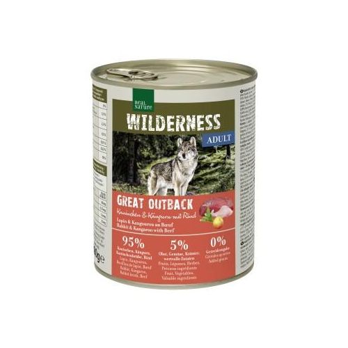 REAL NATURE WILDERNESS Adult Great Outback lapin, kangourou et bœuf 6x800 g