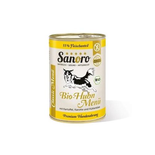 Sanoro Menü Classic vom Bio-Huhn mit 55 % Fleischanteil - 12x400g