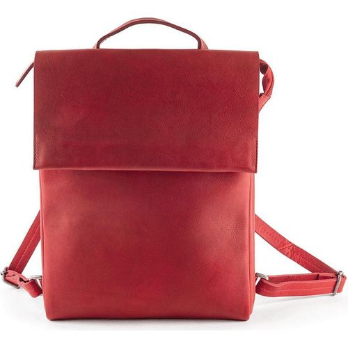 Lederrucksack. rot.