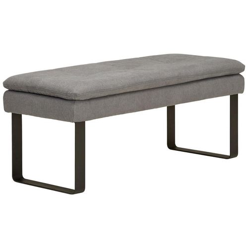 Novel Hockerbank, Grau, Metall, Textil, Uni, 123x53x55 cm, Fußauswahl, Stoffauswahl, Esszimmer, Bänke, Sitzbänke
