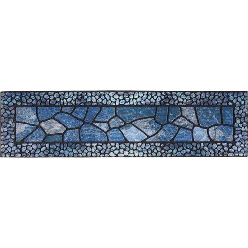 Stufenmatte ANDIAMO "Outdoor, 2er Set", blau, B:24cm H:6mm L:90cm, Obermaterial: 100% Gummi, Teppiche, Outdoor-Stufenmatten, Stein Motiv, Gartenbereich, Außenbereich
