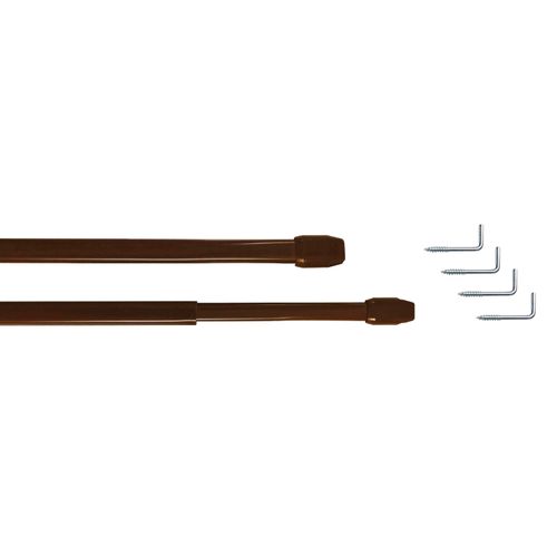 Vitragenstange GARESA "Vitragenstange "11 mm", braun, Ø:11mm, Gardinenstangen, zum Schrauben auf dem Fensterrahmen, einfache Montage, 2 Stück