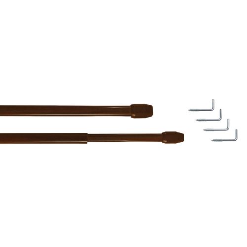 Vitragenstange GARESA "Vitragenstange "11 mm", braun, Ø:11mm, Gardinenstangen, zum Schrauben auf dem Fensterrahmen, einfache Montage, 2 Stück