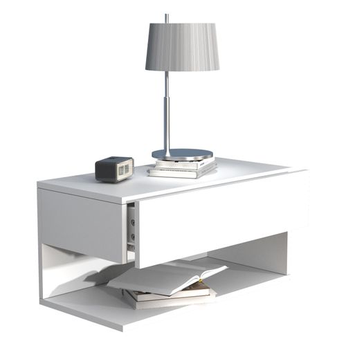 Nachttisch VCM "Wandschublade Wand Hänge Nachttisch Usal XL 60cm", weiß, B:60cm T:32cm, Tische, Nachttisch