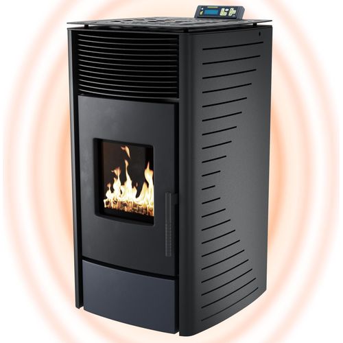 NEMAXX® P12 Pelletofen 13,6 kW A+ bis 300 m³ – Auto-Reinigungszyklus, ECO-Modus, Wochenprogramm & mechanische Reinigungsunterstützung – Schwarz