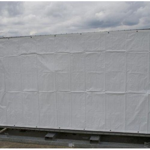 20x Bauzaunplane (140g/m²) schwer entflammbar B1 1,76 x 3,41m geöst - weiß