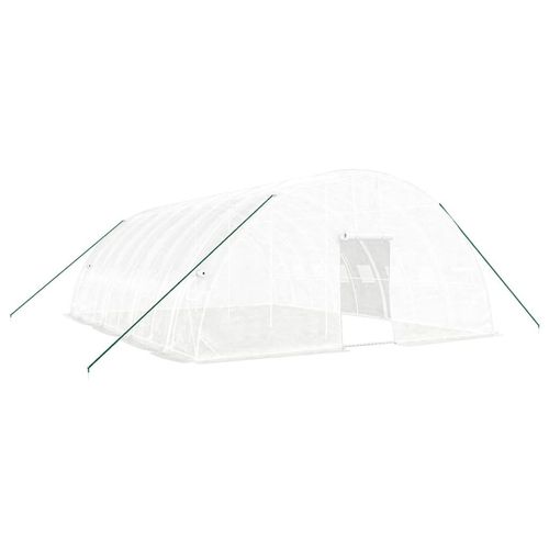 Gewächshaus mit Stahlrahmen Weiß 48 m² 8x6x2,85 m