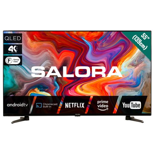 Salora QLEDTV series 55QLEDTV, 139,7 cm (55"), 3840 x 2160 Pixel, QLED, Smart-TV, WLAN, Schwarz