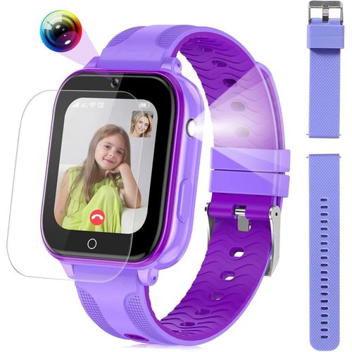 4G Kinder-Smartwatch-Telefon, 1.69-Zoll-Kinder-Smartwatch-Telefon mit Video und Telefonanruf, Kinder-GPS-Uhr mit Alarm, Gesichtsentsperrung, WiFi