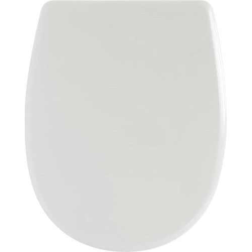 WC-Sitz mit Absenkautomatik, 46 x 35 x 6 cm – weißer Holz-WC-Sitz