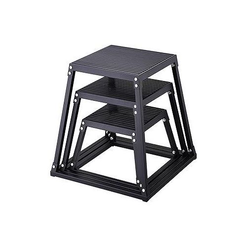 VEVOR 3-teilige Plyometrische Sprungboxen, 305/458/609 mm Plyometric Box Schwarz, Rutschfestes Fitness-Übungs-Step-Up-Box-Set für Heim-Fitness-Training, Konditions-Krafttraining, Jump Training Tragbar