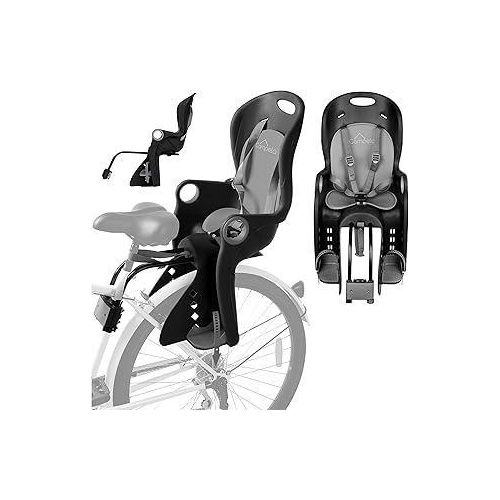 Kinderfahrradsitz ab 9 Monate bis 5 Jahre I 9-22 kg - Kinder Fahrradsitz mit Gruppe 2/3 I Black/Grey/Red I Kindersitz Hinten, Fahrrad Kindersitz, CA0060