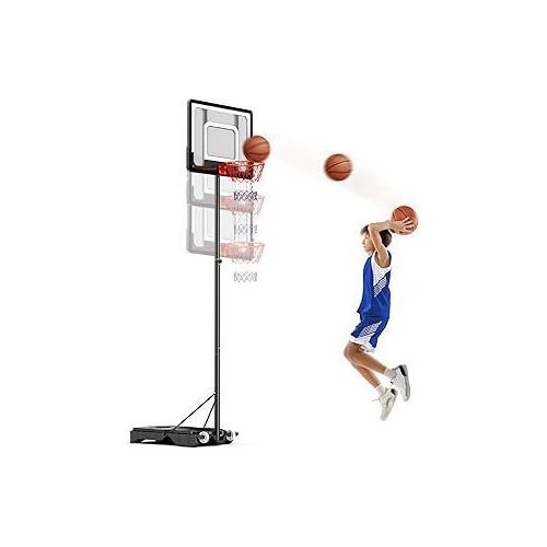 Basketballkorb für Kinder, 1,54–2,1 m, verstellbar, tragbare Basketballkörbe und -Tore für Kinder/Teenager/Jugendliche im Garten/auf der Einfahrt/drinnen/draußen