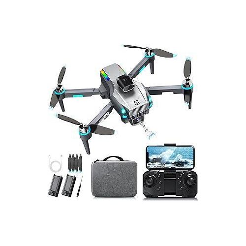 Drohne mit Kamera 4K, Mini Drohne mit Kamera und GPS, Bürstenloser Motor, Hochauflösende Fotos und Videos, 3D Flip, Optisches Schweben, Hindernisvermeidung, Ein-Knopf-Start, Für Anfänger