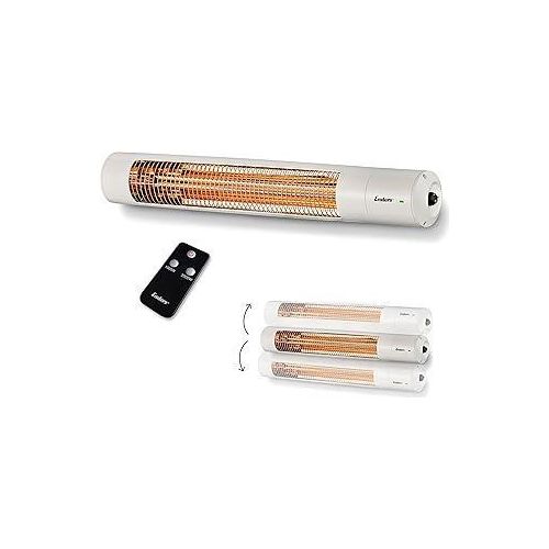 Enders Wandheizstrahler Oxeo White, Elektrostrahler, Heizpilz, Halogenstrahler, Infrarot-Strahlungswärme, 3 Leistungseinstellungen bis 2.000 W, Fernbedienung und Wandhalterung, Neigungswinkel 49286