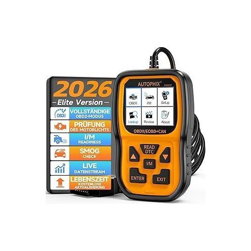 AUTOPHIX OM126P OBD2 Diagnosegerät Universal KFZ-Fehlercode-Lesegerät kfz diagnosegerät für alle Fahrzeuge Auto Auslesegerät für OBDII Protokoll Deutsch