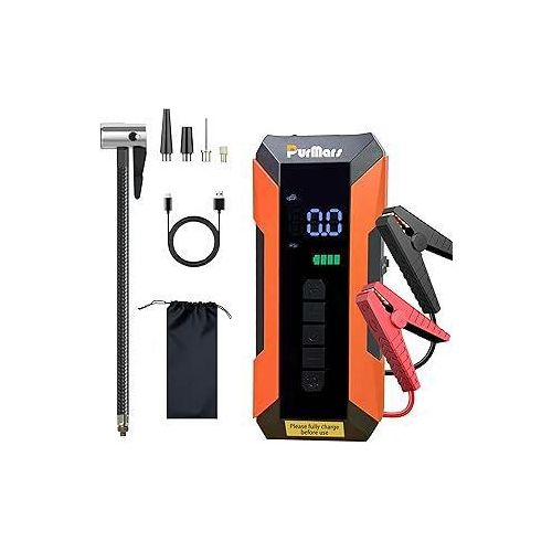 Starthilfe Powerbank für pkw,3000A Auto-Starthilfe mit 150PSI Luftkompressor,12V Starter Powerbank(Bis Alle Benzin&8.5L Diesel),Jump Starter mit LCD-Display,QC3.0,LED Taschenlampe