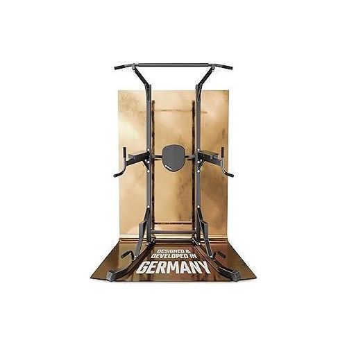 HQ GermanyPower Tower [2026 Upgrade] - Klimmzugstange freistehend mit Klimmzug Dip Station, Klimmzugturm, Klimmzugstation, Pull Up Station, Calisthenics Equipment, Fitnessgeräte für Zuhause