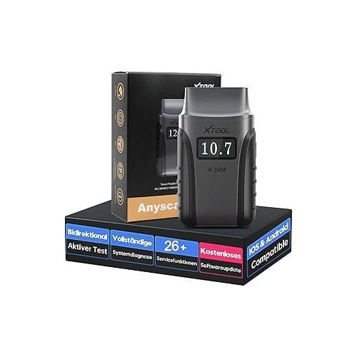 XTOOL A30M OBD2 Diagnosegerät BT, Wireless Diagnosegerät Auto mit 26+ Reset, Bidirektionale/Aktiver Test, Alle Systeme obd diagnosegerät für Android&iOS, Öl/ABS/SAS/BMS/DPF Reset...Lebenslange Updates