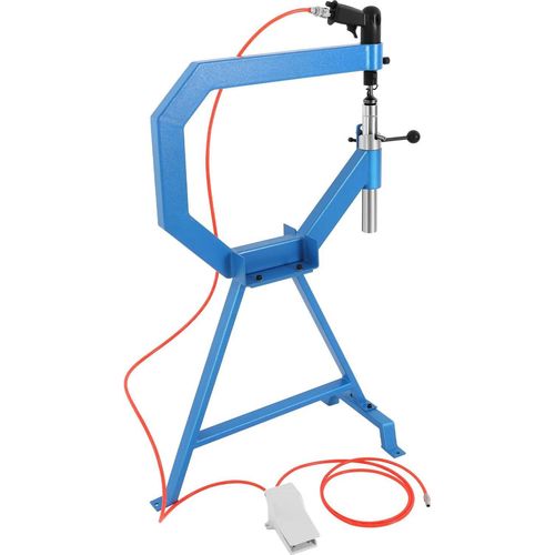 Blech-Formmaschine - Pneumatischer Planierhammer / Planishing Hammer - 875–1350 U/min - Fußpedal & Ständer - Ambosse 2,54/5,08/7,62 cm - 2 m Luftschlauch - Türkis