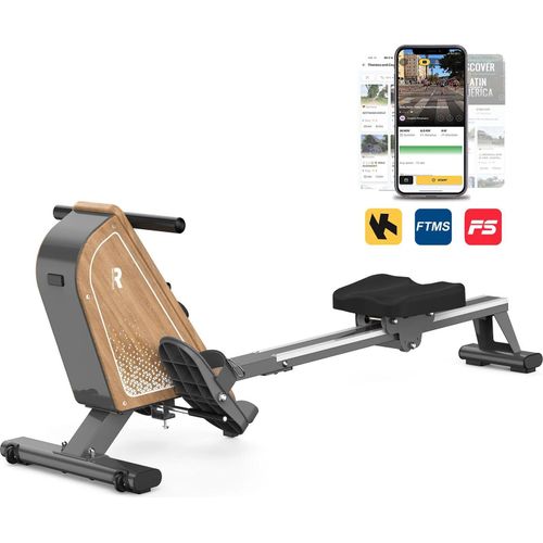Rudergerät für Zuhause - Magnetwiderstand - 16 Widerstandsstufen - Bluetooth-Monitor - LCD-Display - Kompaktes Design