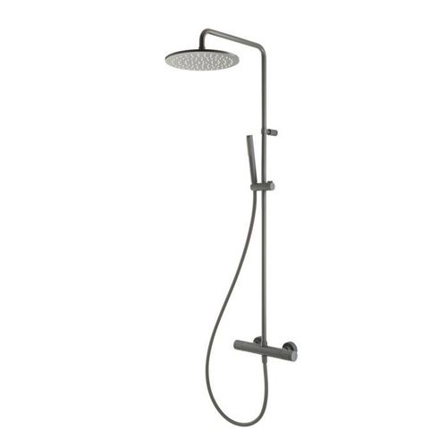 Herzbach Deep Grey Duschsäule 23.988250.1.06 mit Brausethermostat, grau matt