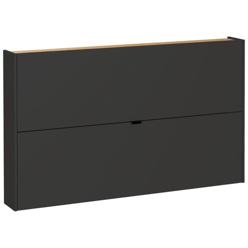 Schuhkipper GW-Ameca, Graphit, Eiche, Metall, 140x83x18 cm, Typenauswahl, Beimöbel erhältlich, hängend, Garderobe, Schuhaufbewahrung, Schuhkipper