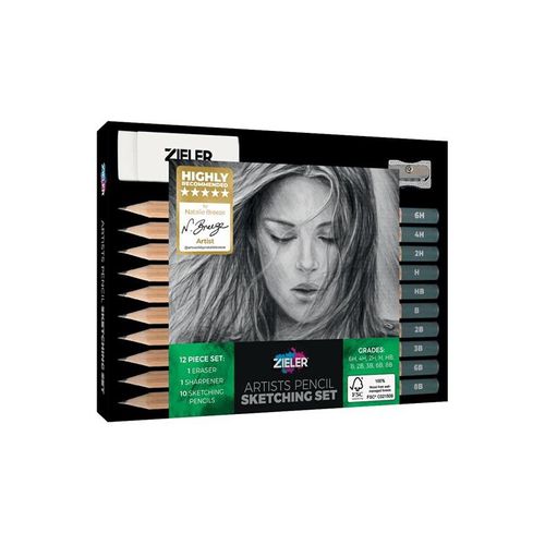 Zieler drawing pencils set with 10 hardnesses