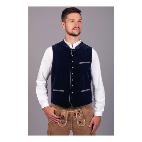 Trachten Weste Ludwig Samt Blau