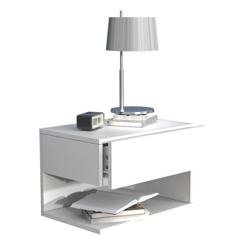Nachttisch VCM "Wandschublade Wand Hänge Nachttisch Usal XL 45cm", weiß, B:45cm T:32cm, Tische, Nachttisch