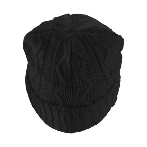 Beanie MSTRDS "MSTRDS Unisex Beanie Cable Flap", Herren, Gr. onesize, schwarz, Kunstfaser, Mützen Beanie