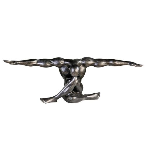 Skulptur Cliffhanger Silberfarben