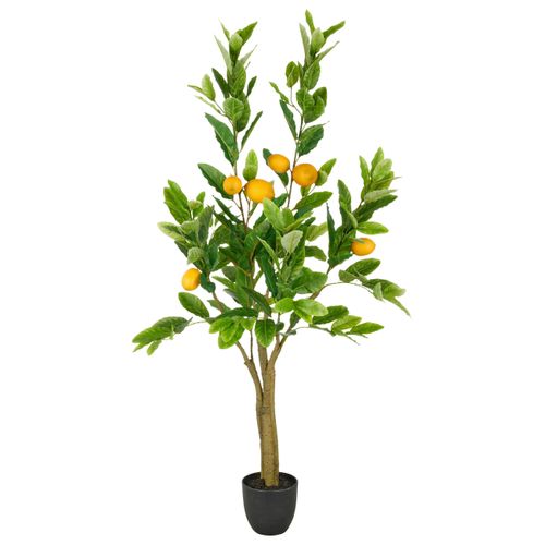 Kunstpflanze Zitronenbaum I Grün/Gelb