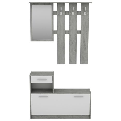 Garderobe Tamina, Grau/Weiß