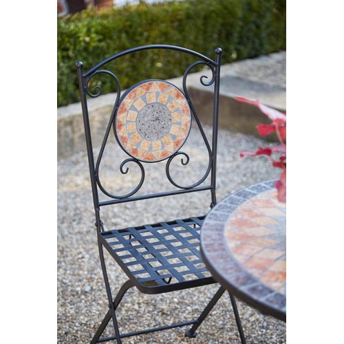Gartenstuhl Schwarz Mosaik klappbar