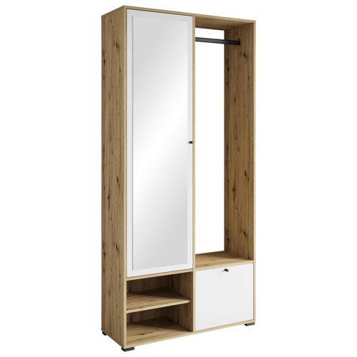 Garderobe Dino ca. 90x190 cm Eiche Artisan/Weiß