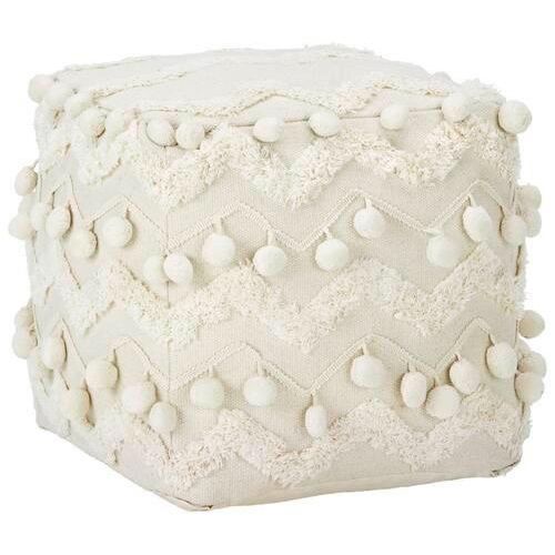 Pouf POMPOM Pompom in Creme ca. 45x45x45cm