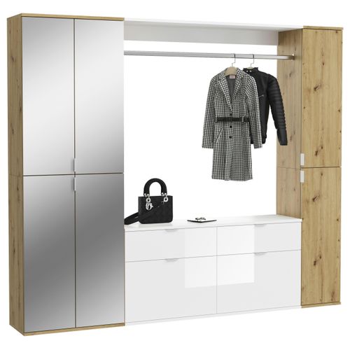 Garderobe Projekt X ca. 212x193 cm Eiche/Weiß