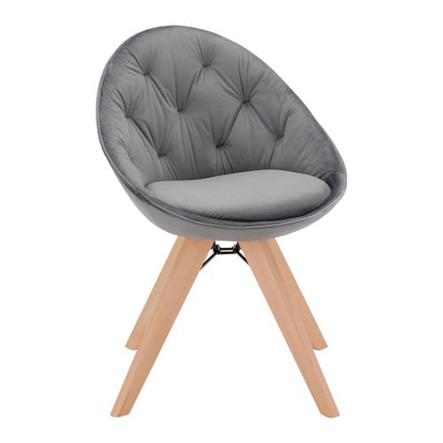 Stuhl Daria Grau Samt Drehbar Gepolstert