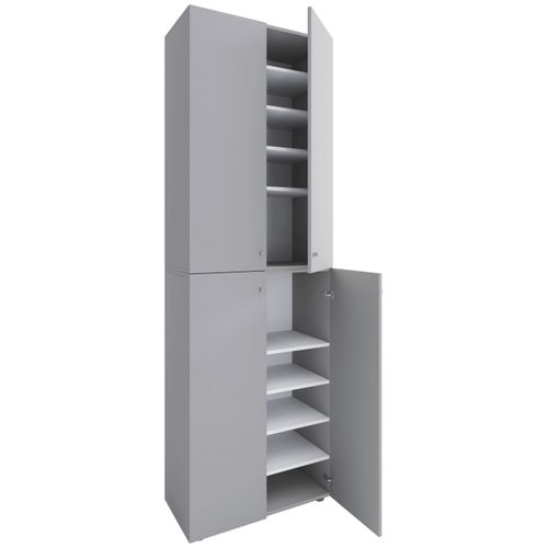 Schuhschrank LONA Grau ca. 70x220x40 cm