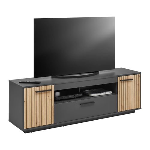 Lowboard Lukas Anthrazit/Schwarz/Eichefarben