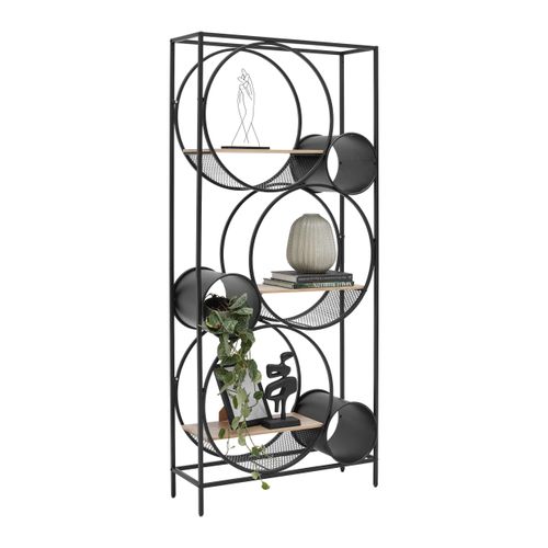 Regal Circle Naturfarben/Schwarz aus Metall