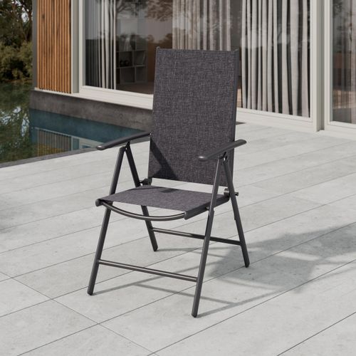 Gartenstuhl Niki Dunkelgrau/Schwarz
